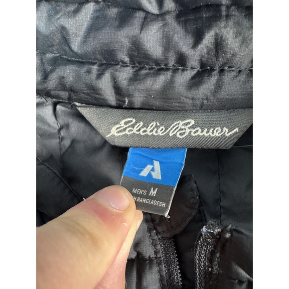 Eddie Bauer Jacket Mens Medium Black StormDown 800 Down Puffer Insulated Zip - Picture 6 of 9
